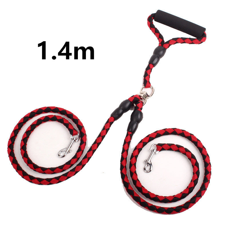 Double-Ended Dog Traction Rope: 2-in-1 No-Tangle Walking Leash