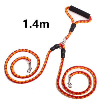 Double-Ended Dog Traction Rope: 2-in-1 No-Tangle Walking Leash