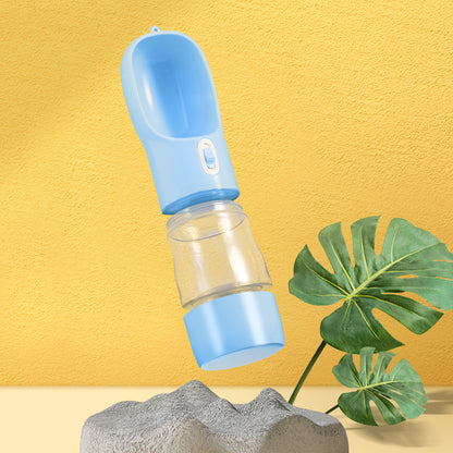 Portable Dog Water Bottle with Integrated Food Bowl