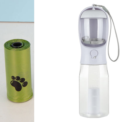 Ultimate 3-in-1 Portable Pet Travel Bottle – Water, Food & Poop Bags in One! 🐾