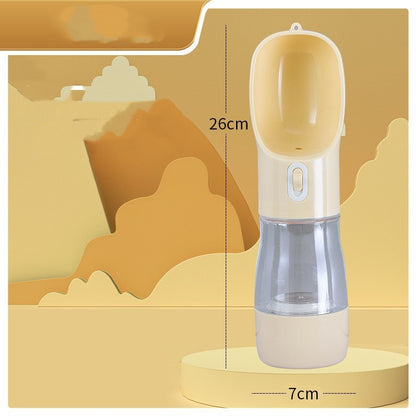 Portable Dog Water Bottle with Integrated Food Bowl