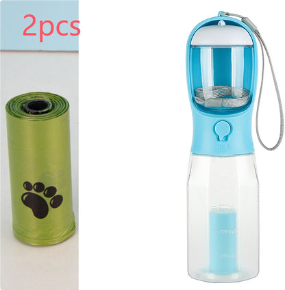 Ultimate 3-in-1 Portable Pet Travel Bottle – Water, Food & Poop Bags in One! 🐾