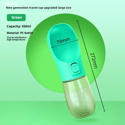 Portable Dog Water Bottle with Integrated Food Bowl