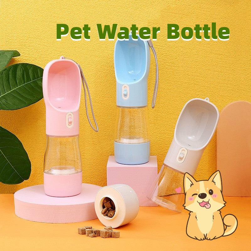 Portable Dog Water Bottle with Integrated Food Bowl