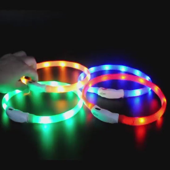 Led Colorful Pet Collar Usb Charging Dog Collar Fa